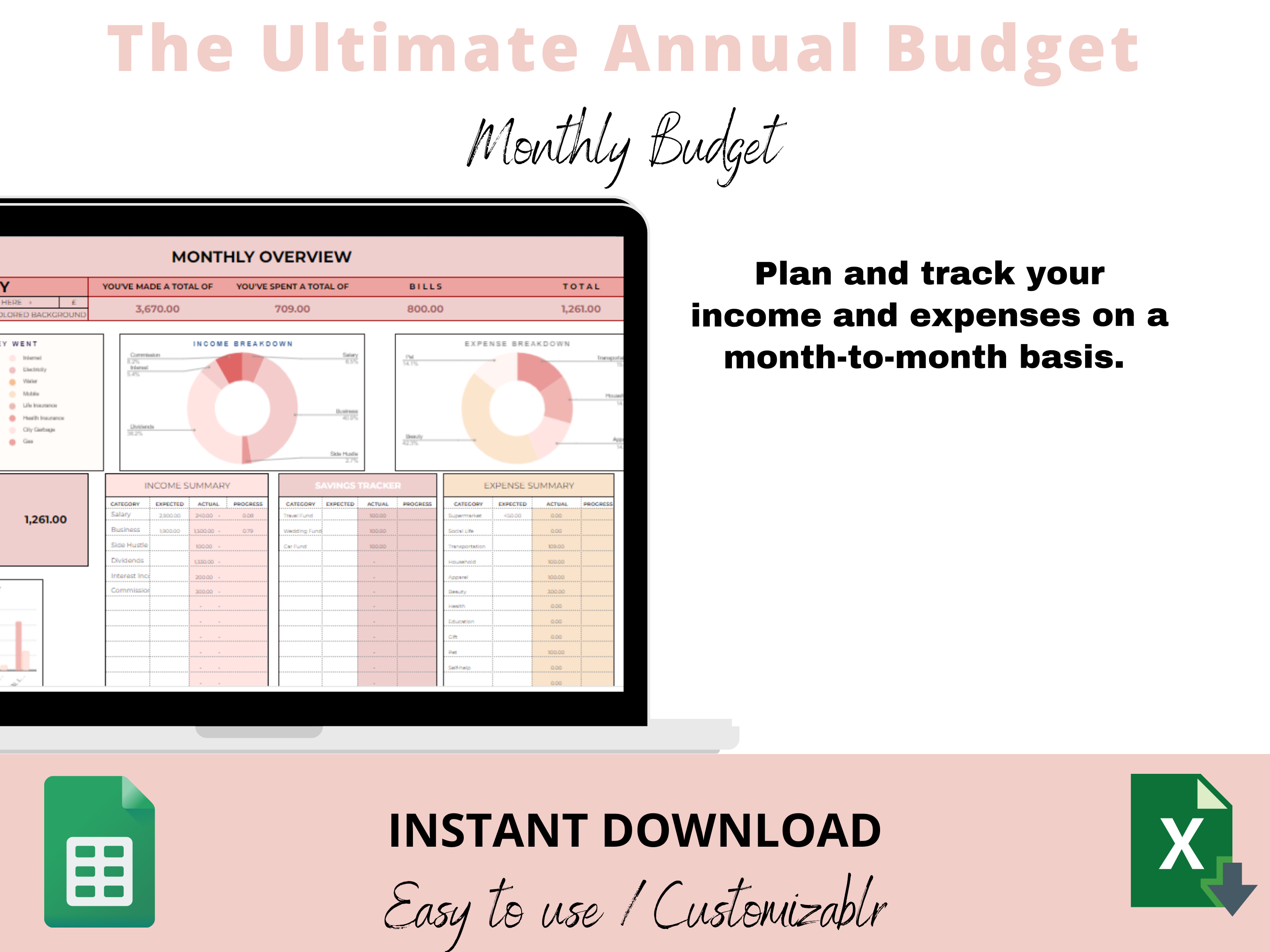 Annual Budget Spreadsheet Template for Google Sheets